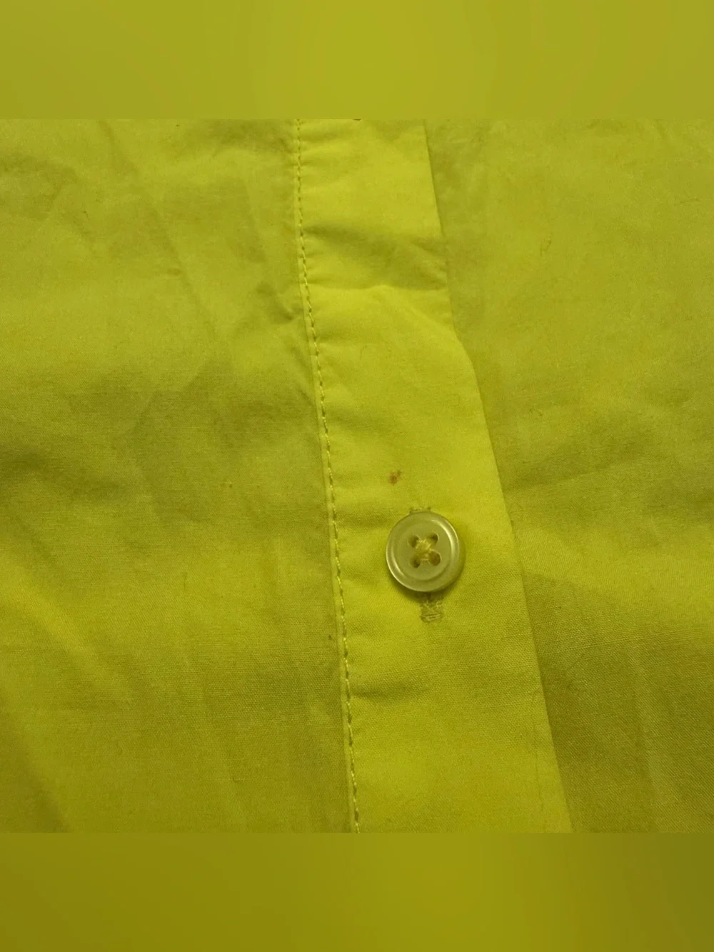 J. Crew Black Label Neon Yellow Poplin Button Up Shirt
